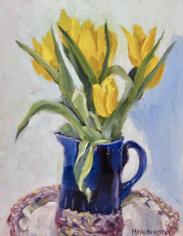 Daffodils on a Silver Tray